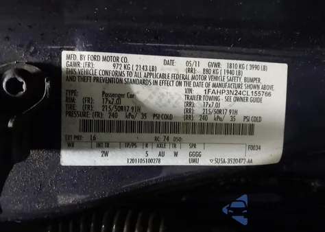 2012 Ford Focus Titanium z USA, uszkodzony, nr VIN 1FAHP3N24CL155766